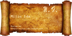 Milis Ida névjegykártya